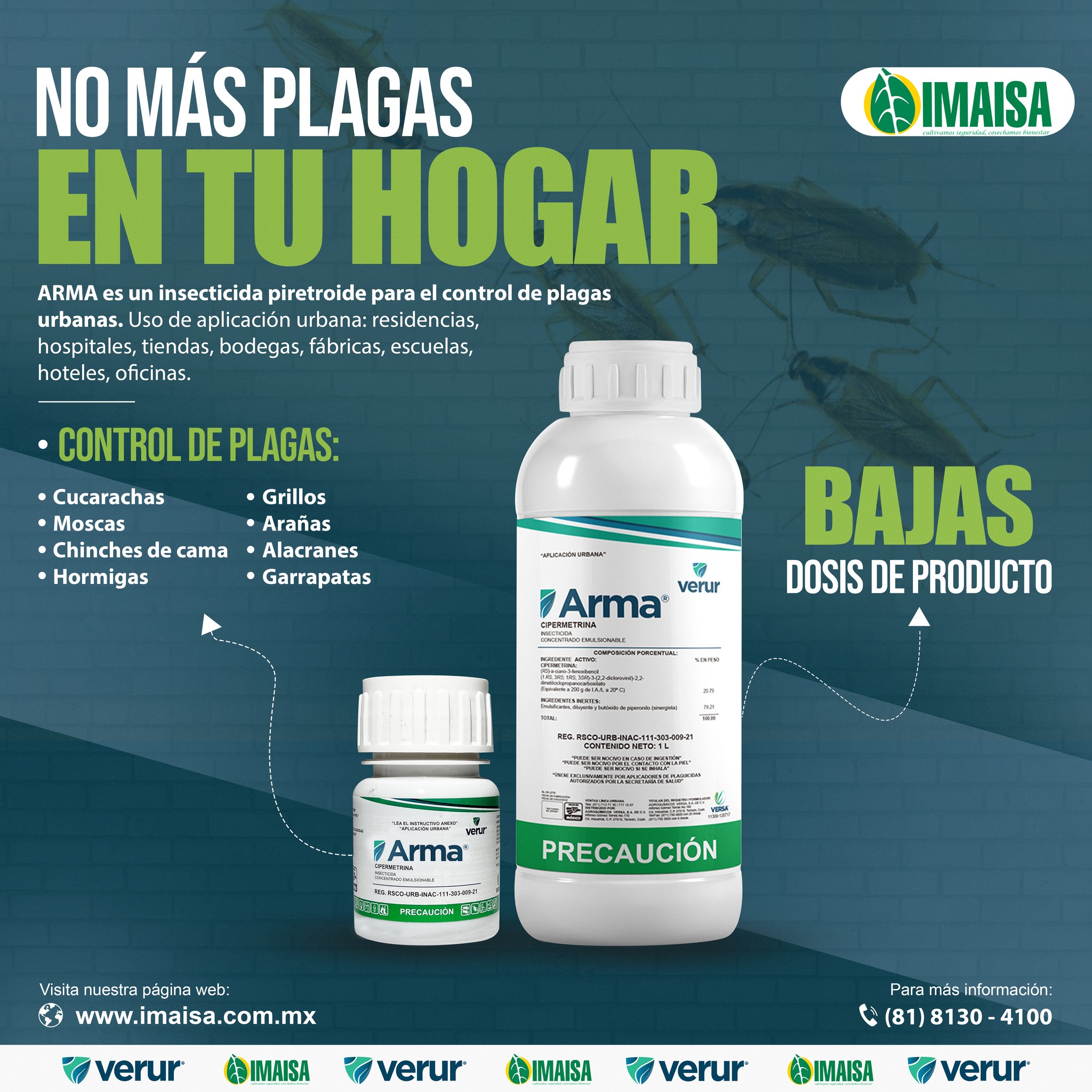 Imaisa - NO MÁS PLAGAS EN TU HOGAR Con el insecticida ARMA...