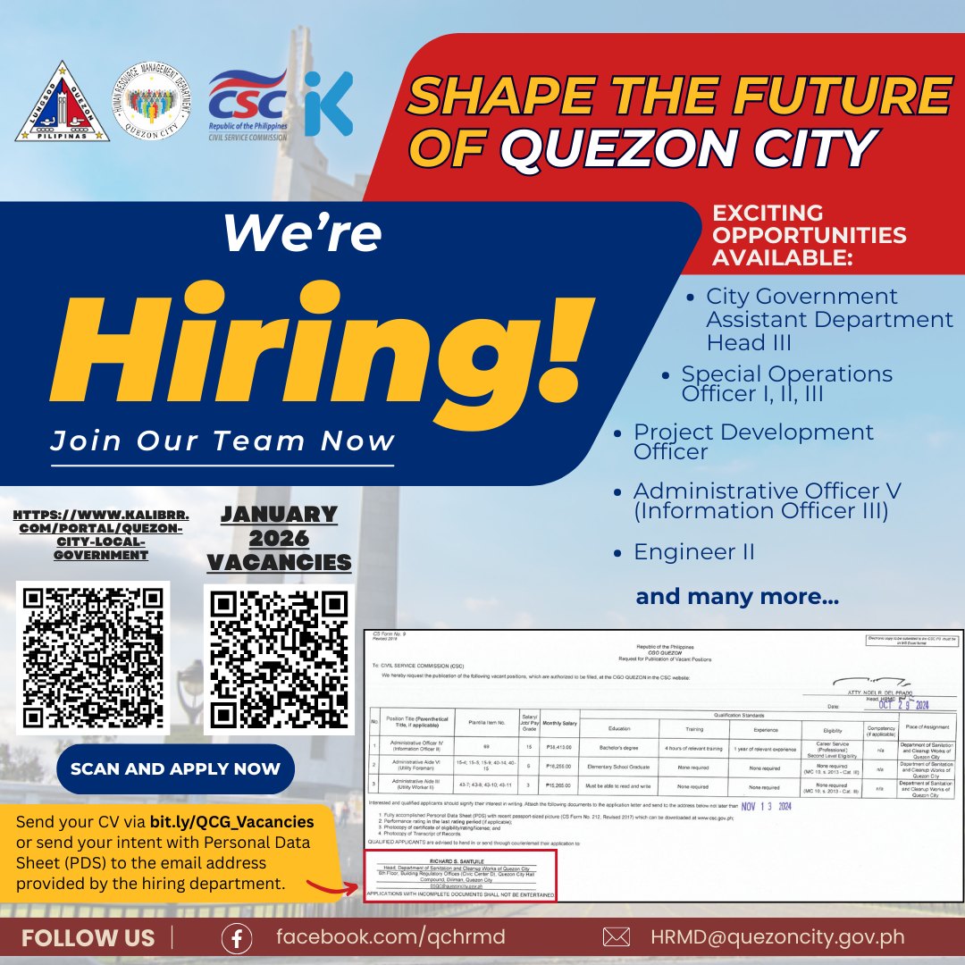 Start this year with a new career... - Quezon City Government | Facebook