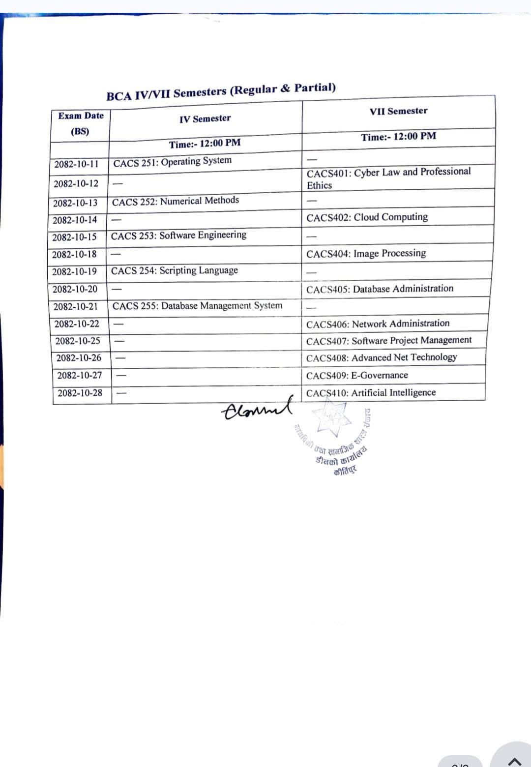 Routine of BCA | Kathmandu