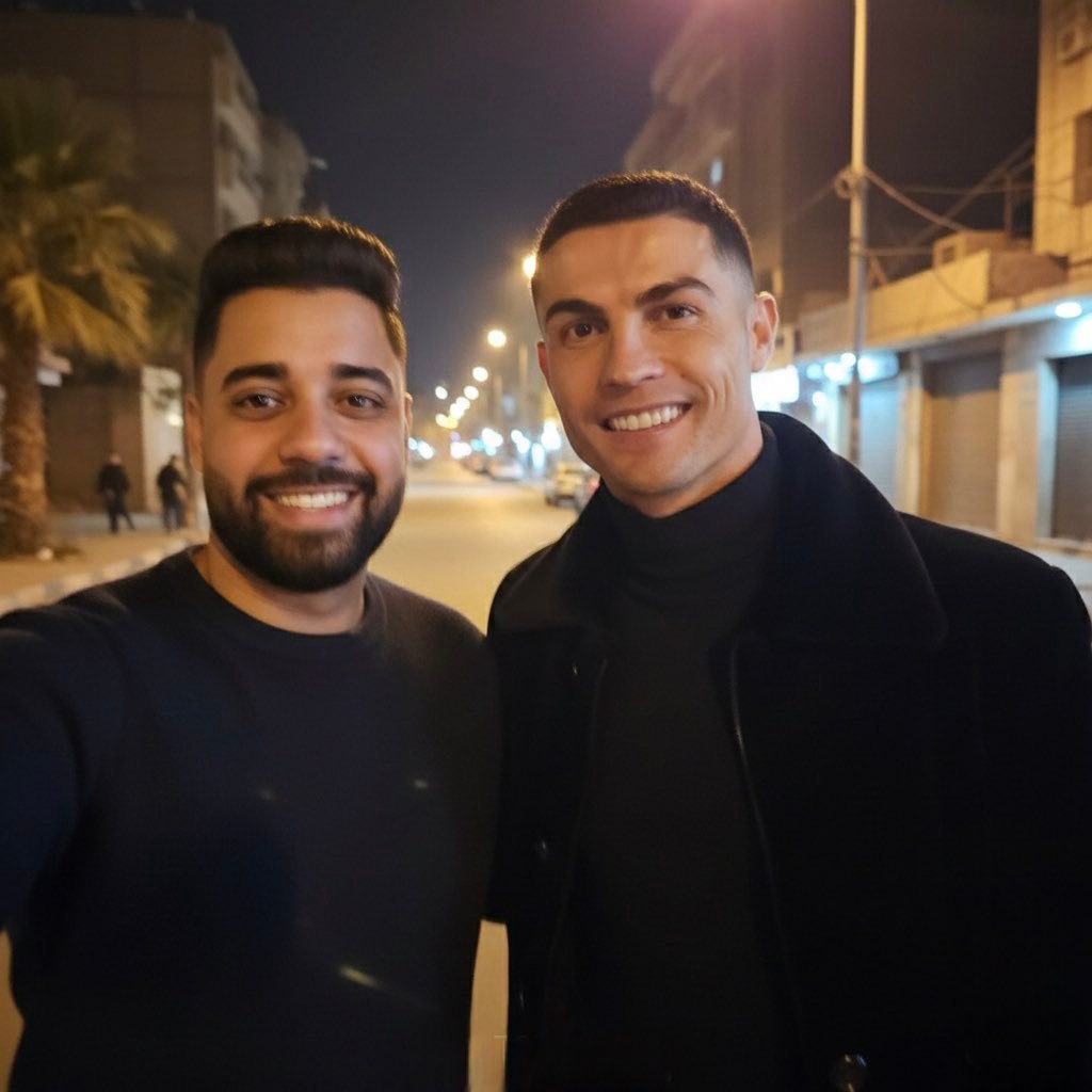 Khaled - Create an image that looks like a selfie taken with an iPhone ...