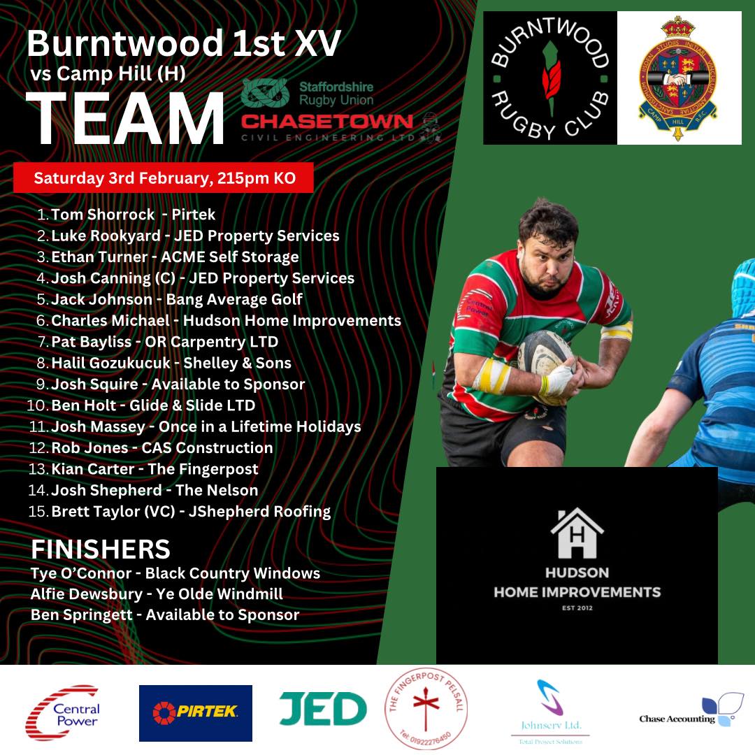 The team sheets are up for this... - Burntwood Rugby Club