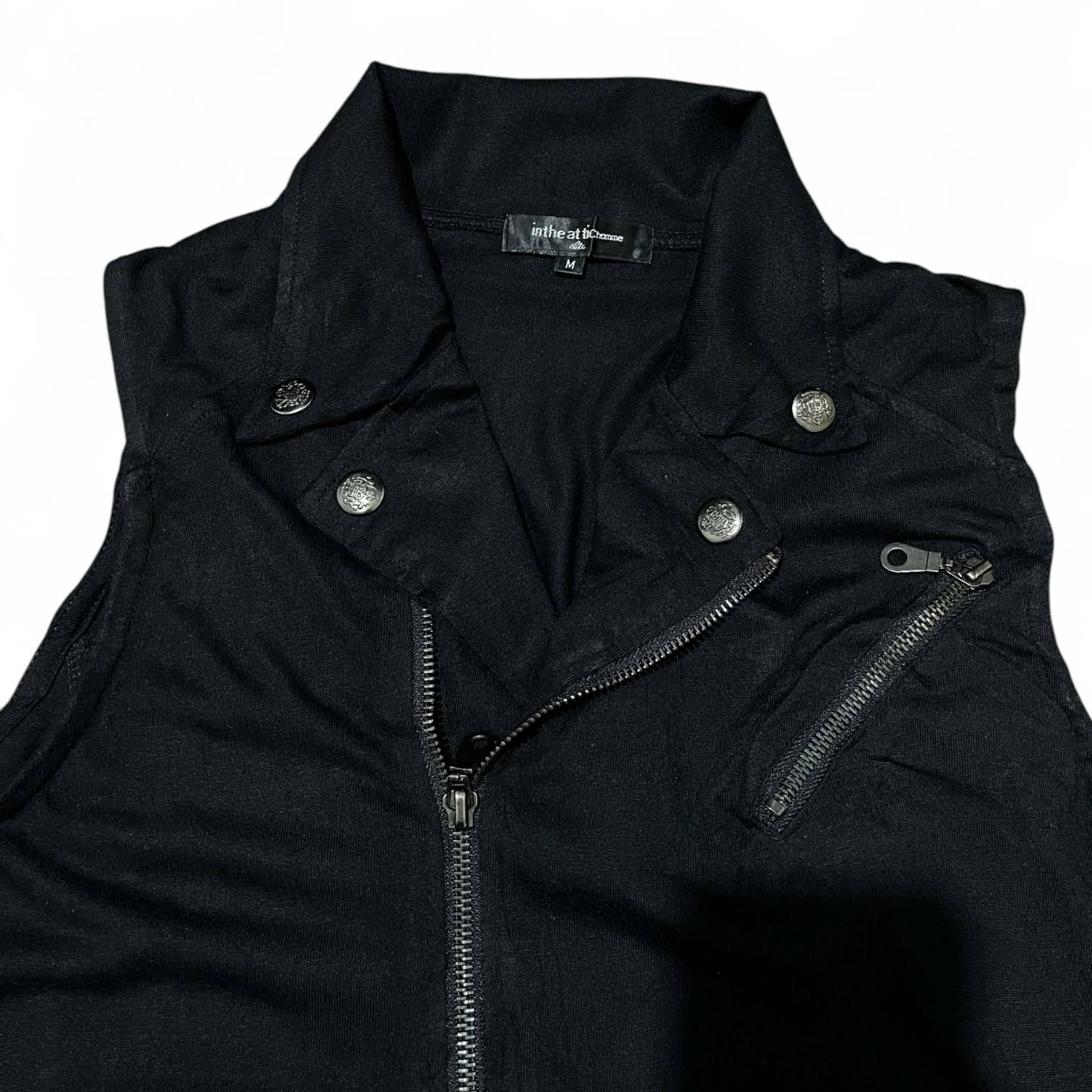 In The Attic Homme – Asymmetrical Biker Vest / J-Fashion Archive 