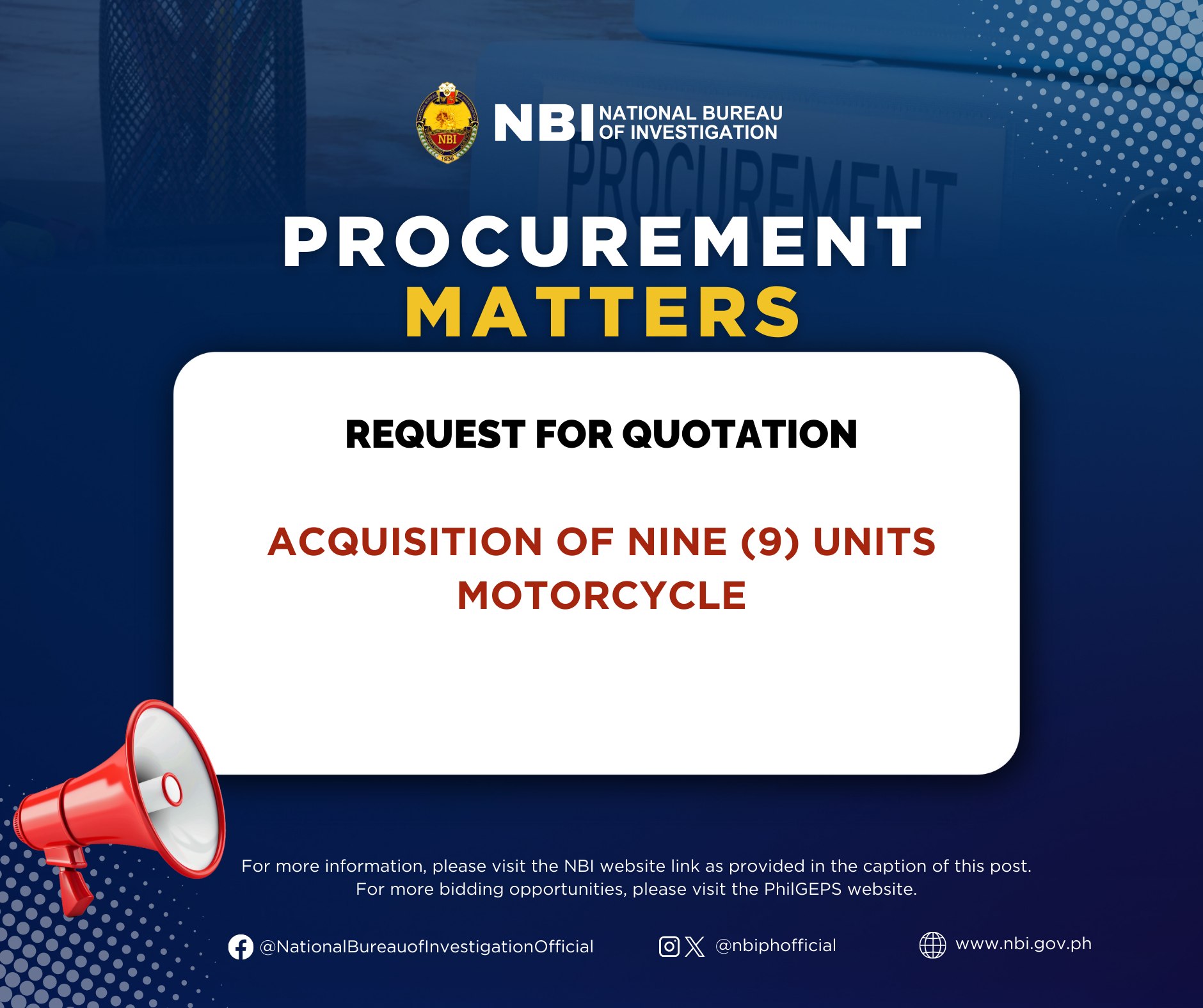 National - REQUEST FOR QUOTATION Acquisition of Nine (9) Units ...