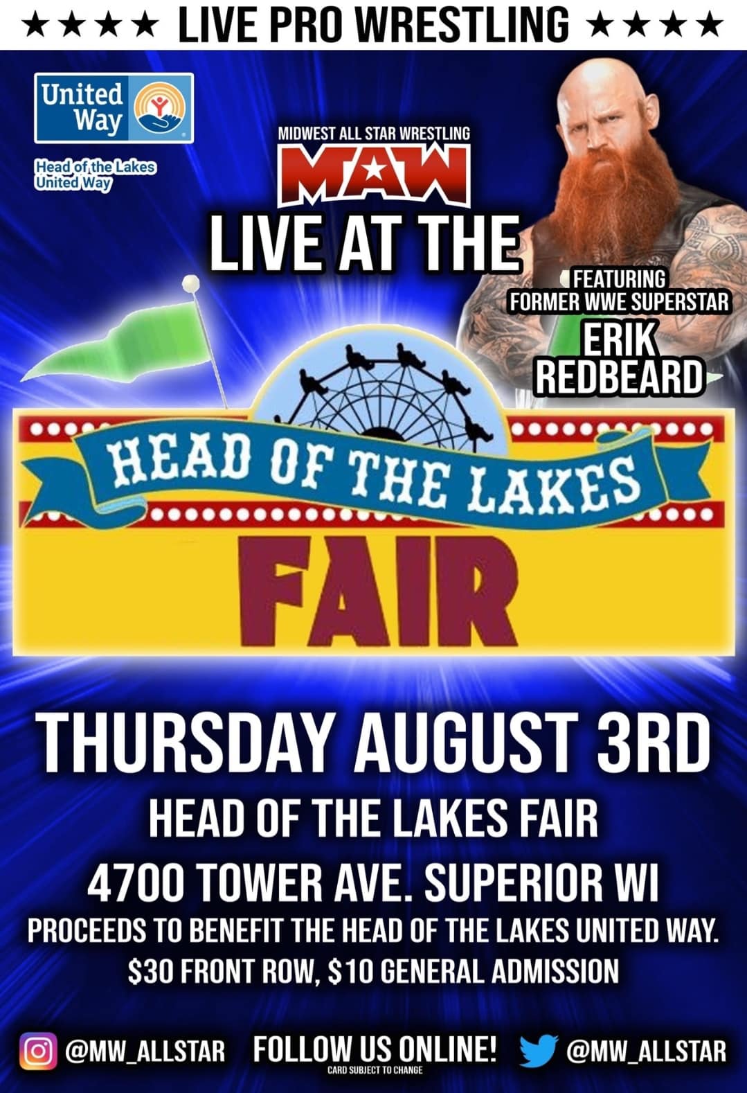 ‼️ LIVE PROFESSIONAL WRESTLING ‼️... - Head of the Lakes Fair