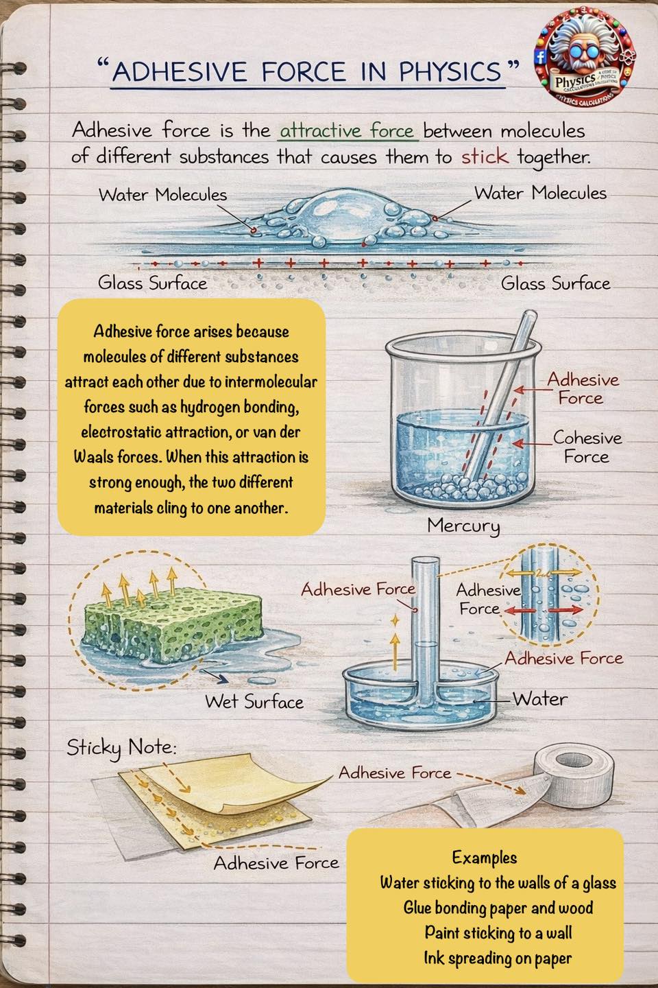 Physicscalculations - Adhesive force in physics | Facebook