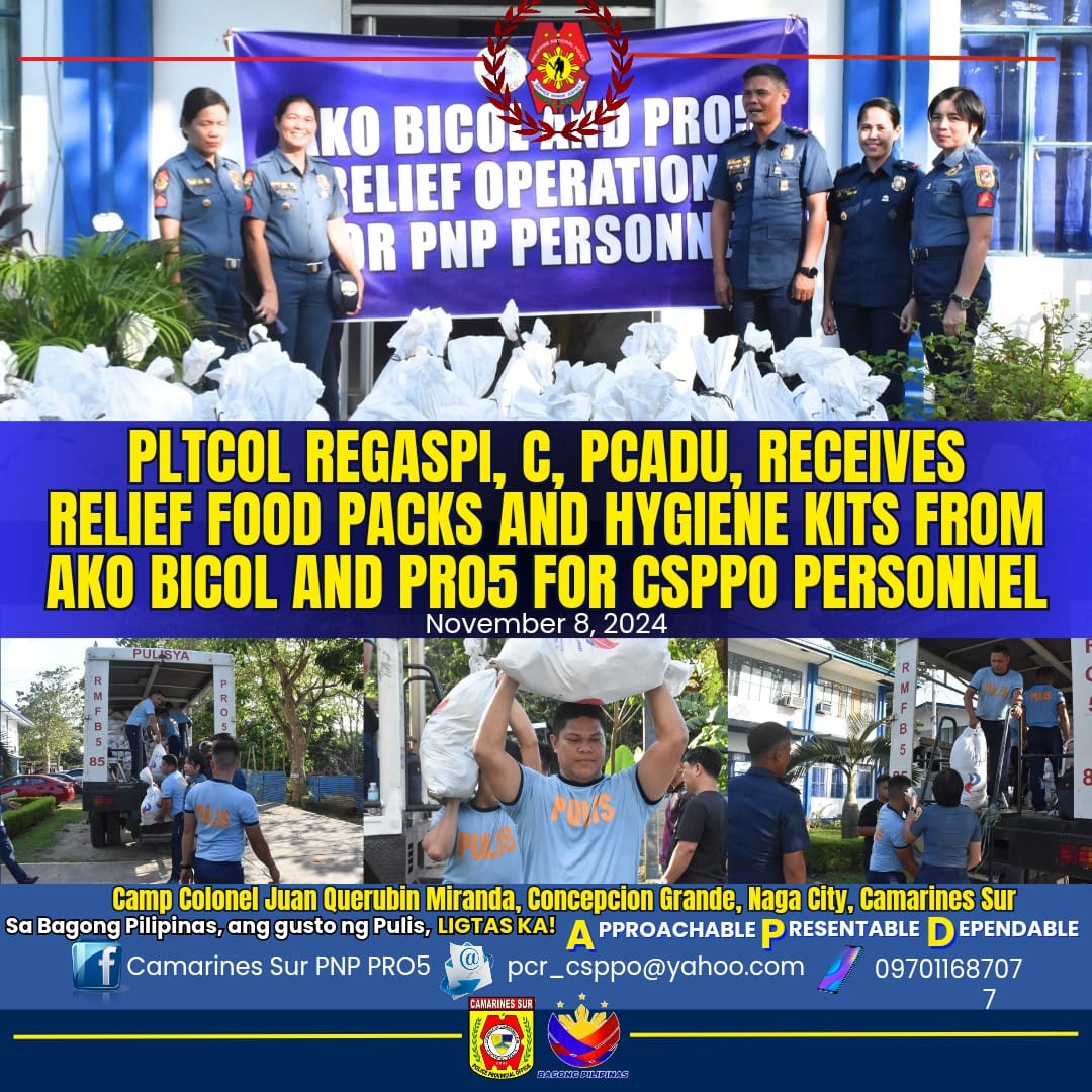 Camarines - PLTCOL REGASPI, C, PCADU, RECEIVES RELIEF GOODS FROM AKO ...