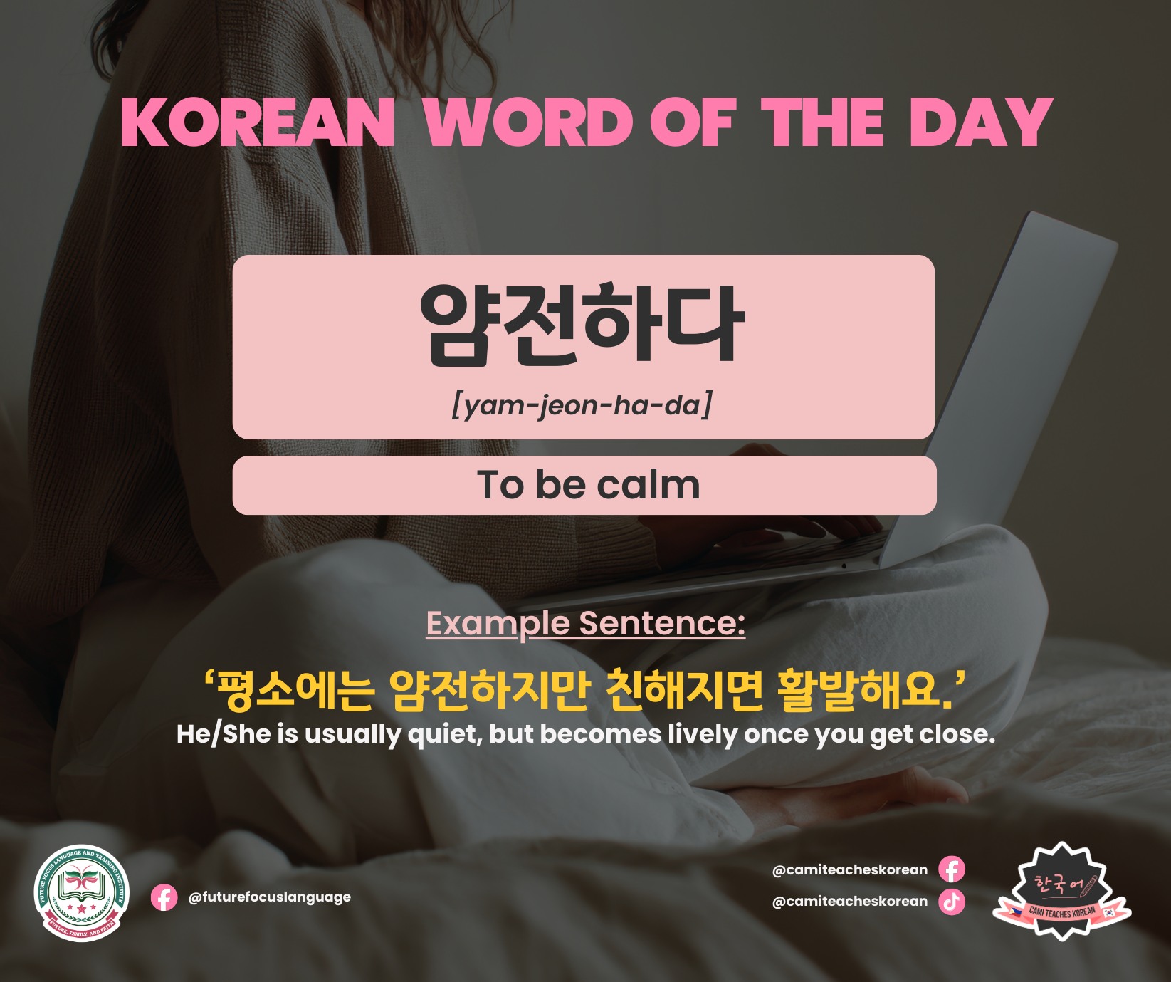 Cami teaches Korean