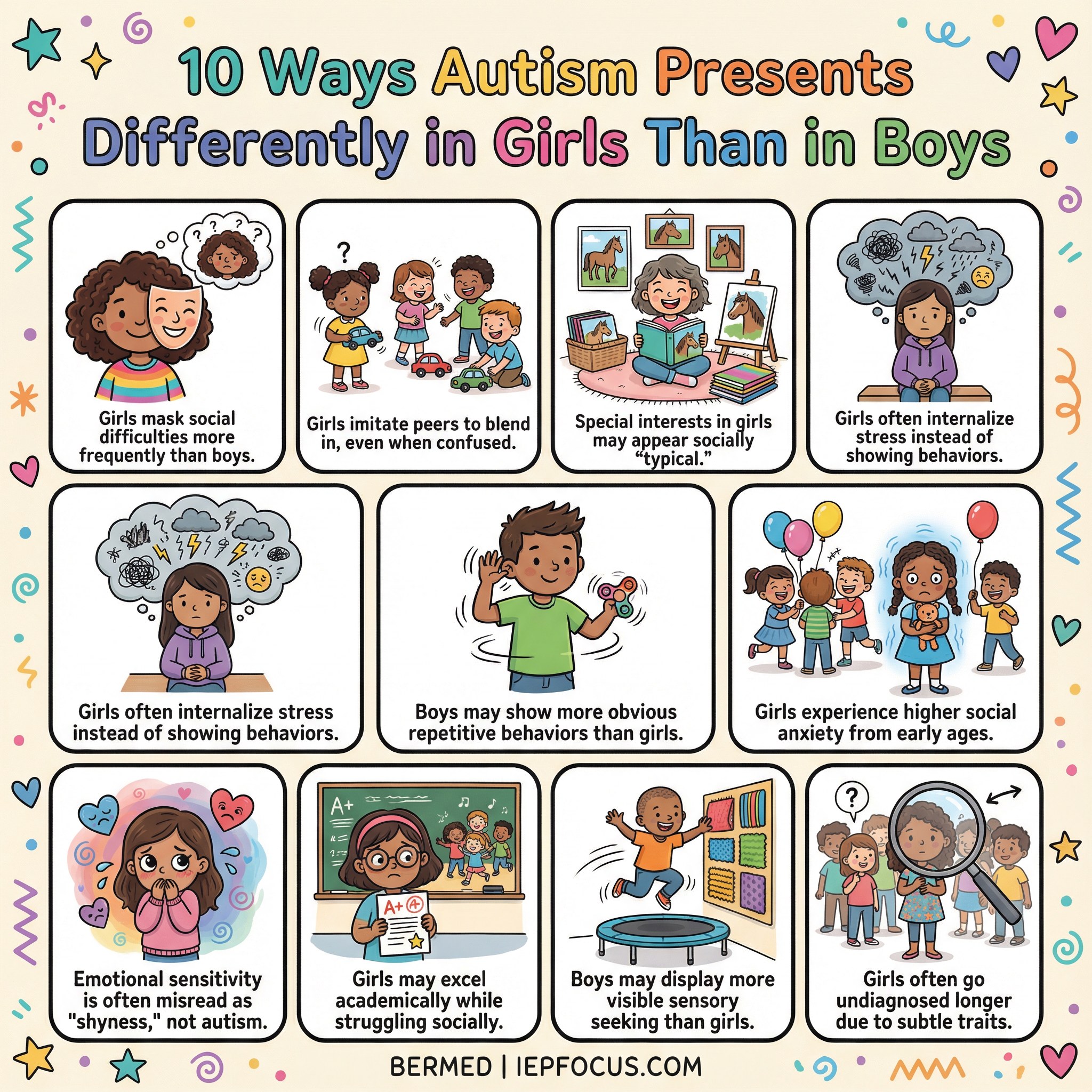 IEP - Autism can look very different in girls than in boys, which is ...