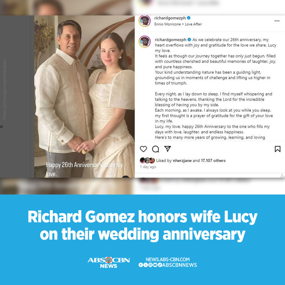 ABS-CBN News - Happy 26th wedding anniversary, Richard...