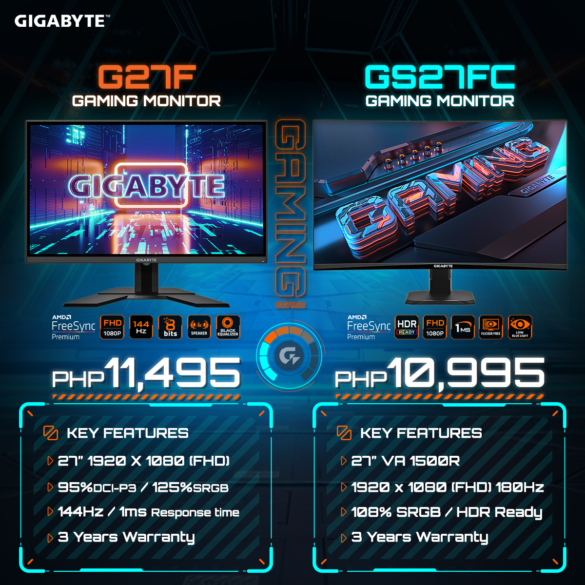 AORUS - 🖥 Introducing the cutting-edge GS27FC and G27F...