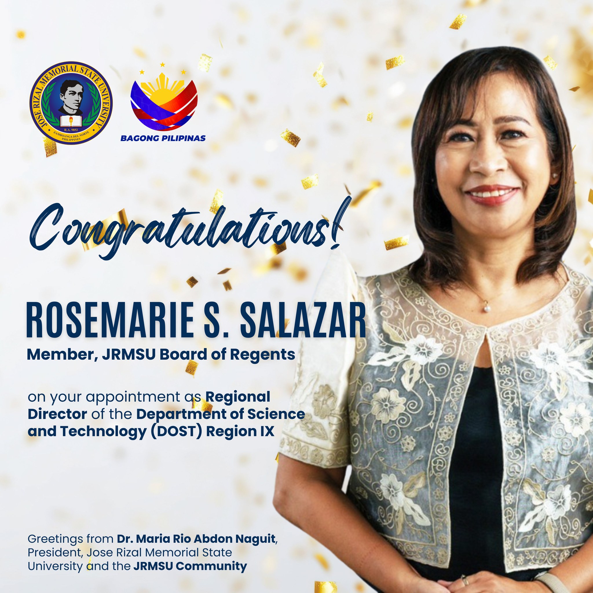 Jose - University President Dr. Maria Rio Abdon Naguit and the entire ...
