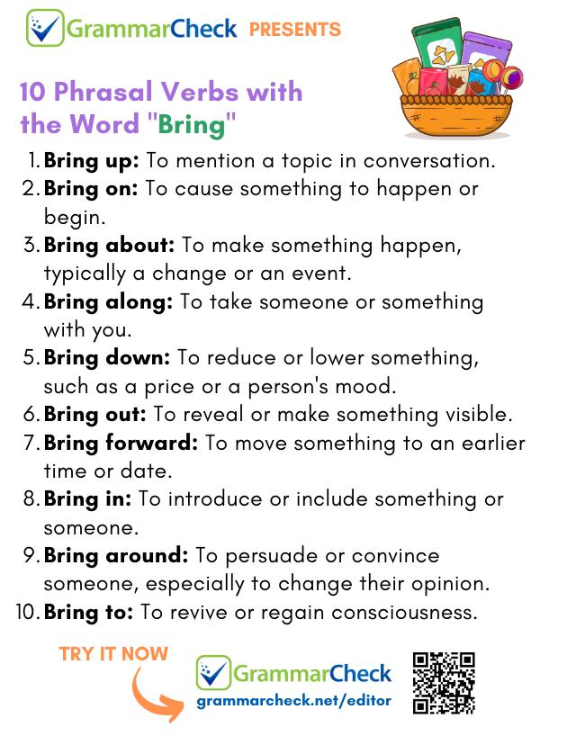 English - 10 Phrasal Verbs with the Word 