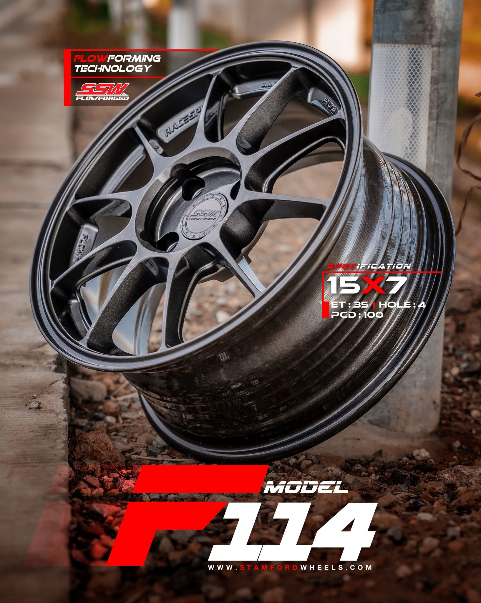 SSW - F114 ขอบ 15x7 ET35 4x100 Flowforged ล้อเบา Flowformming ของ SSW ...