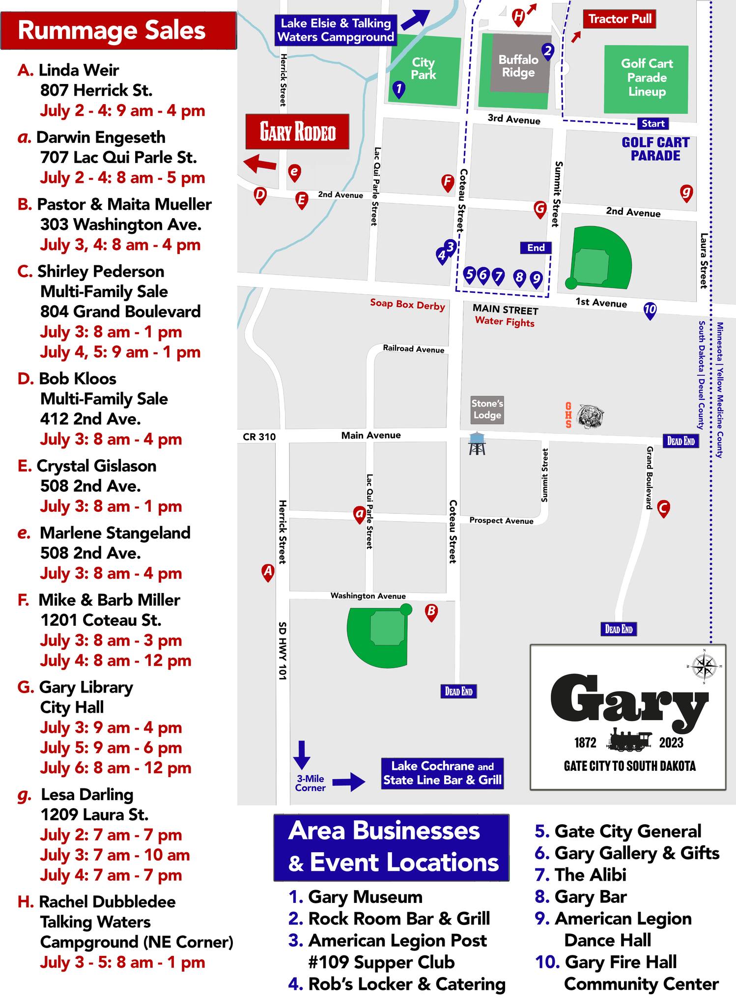 ***UPDATED Rummage Sale Map... - Gary, SD Community Club | Facebook