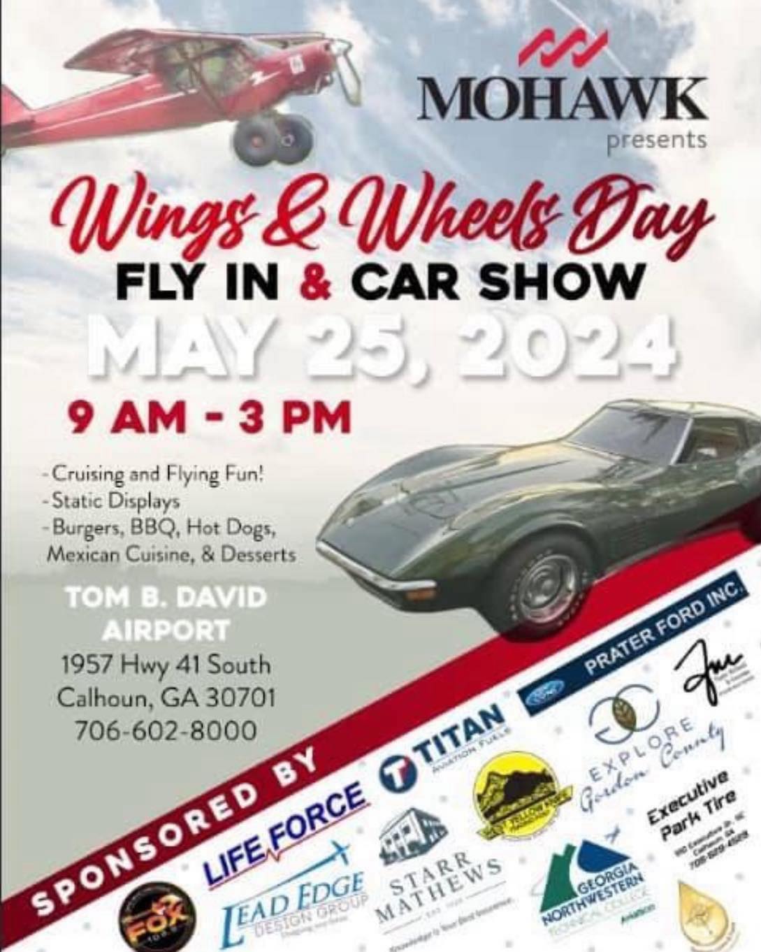 ✈️ANNUAL WINGS & WHEELS DAY AT TOM B. DAVID AIRPORT TO BE HELD