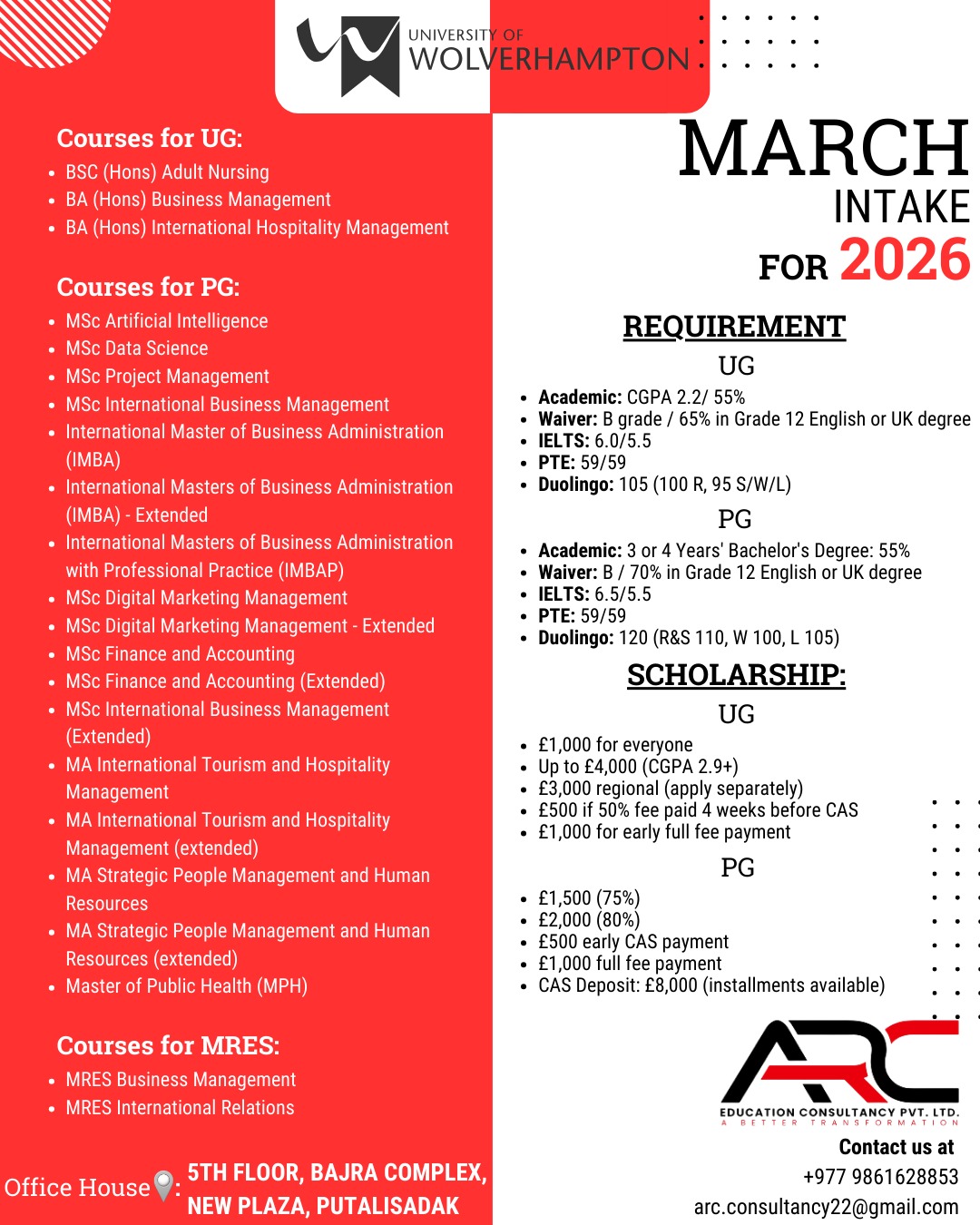 ARC - March 2026 intake is officially open at the University of ...
