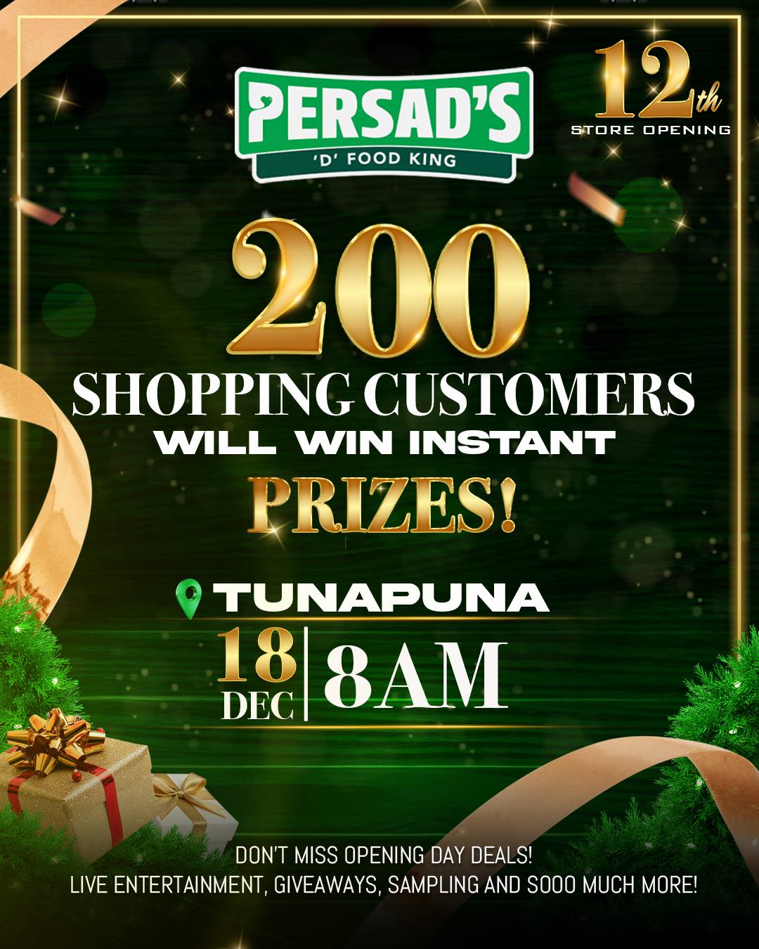 Persad's - D'Food King Family, please see our revised opening hours for ...