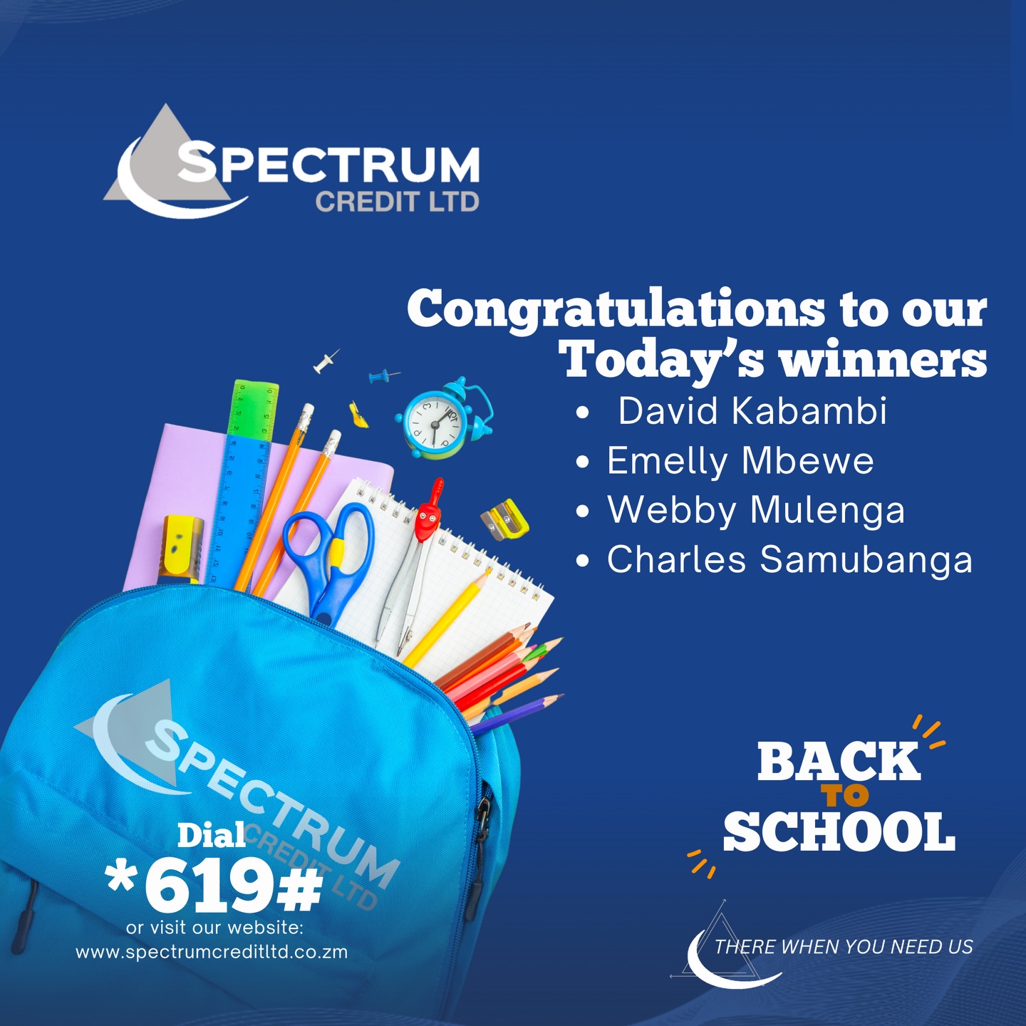 Spectrum - 🎒 Congratulations to Today’s Winners! 🎒 We’re proud to ...