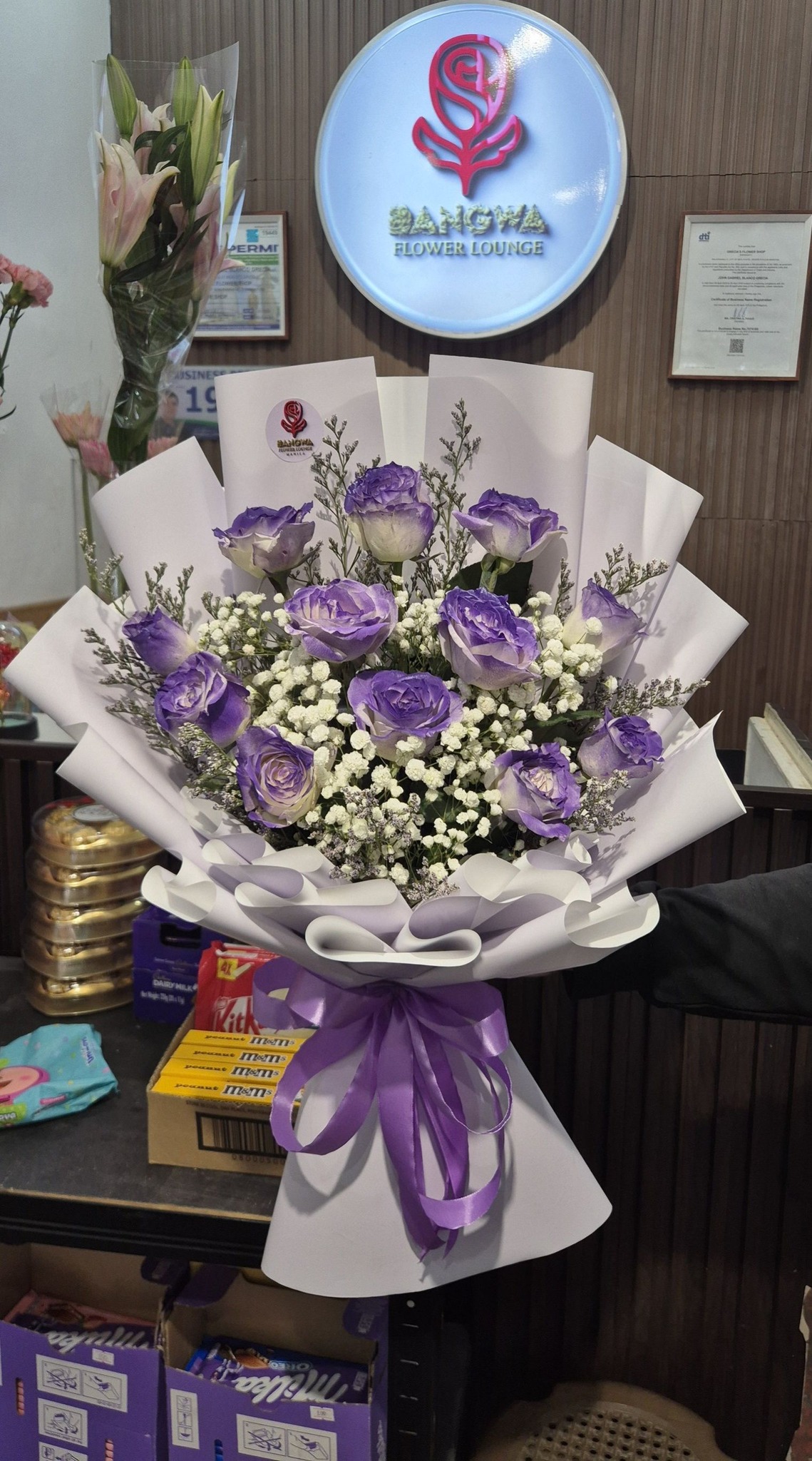Dangwa - 1 Dozen of Sprayed Purple Roses 💐 Thank you for trusting ...