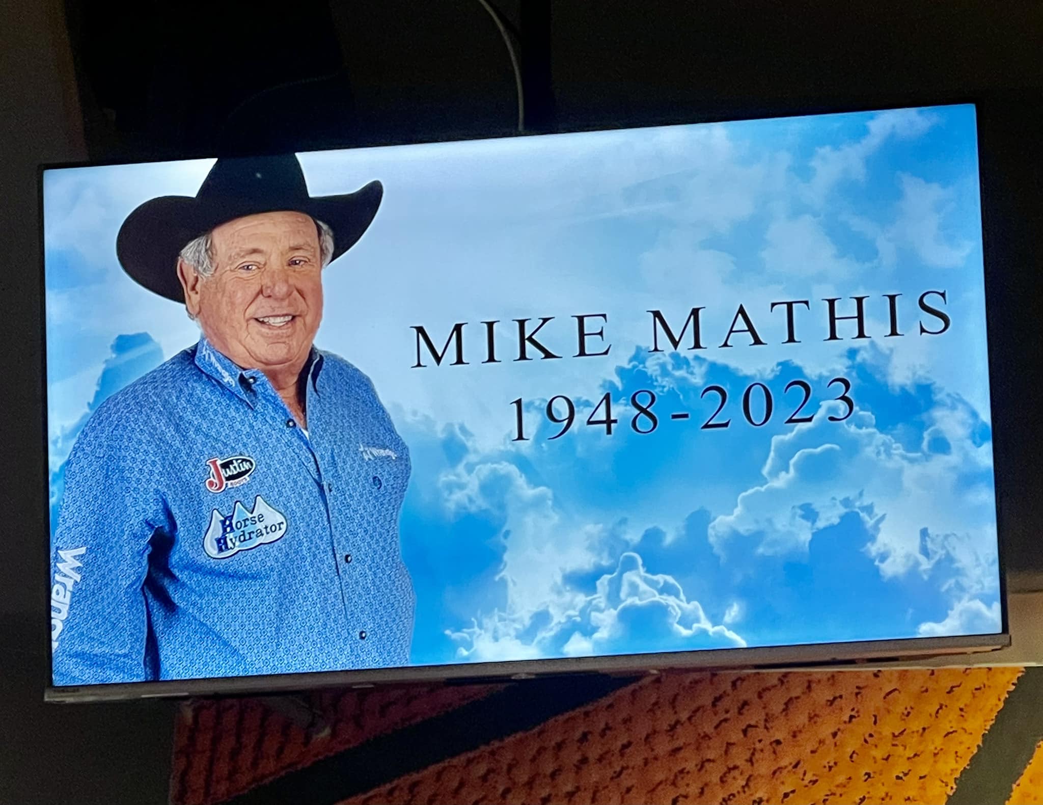 Kendra - We lost rodeo announcer Mike Mathis unexpectedly in the night ...