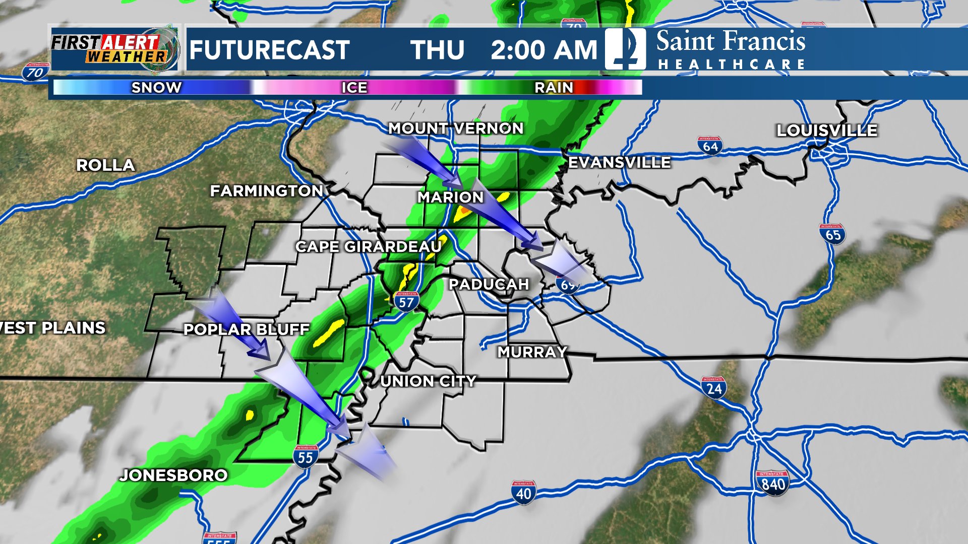 Brian - Chance of rain, but.... Short term models are showing a band of ...