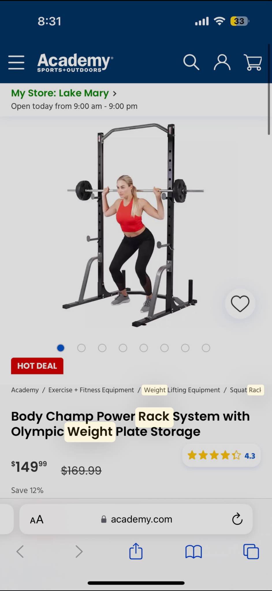Body Champ Power Rack System with Olympic Weight Plate Storage - Weight ...