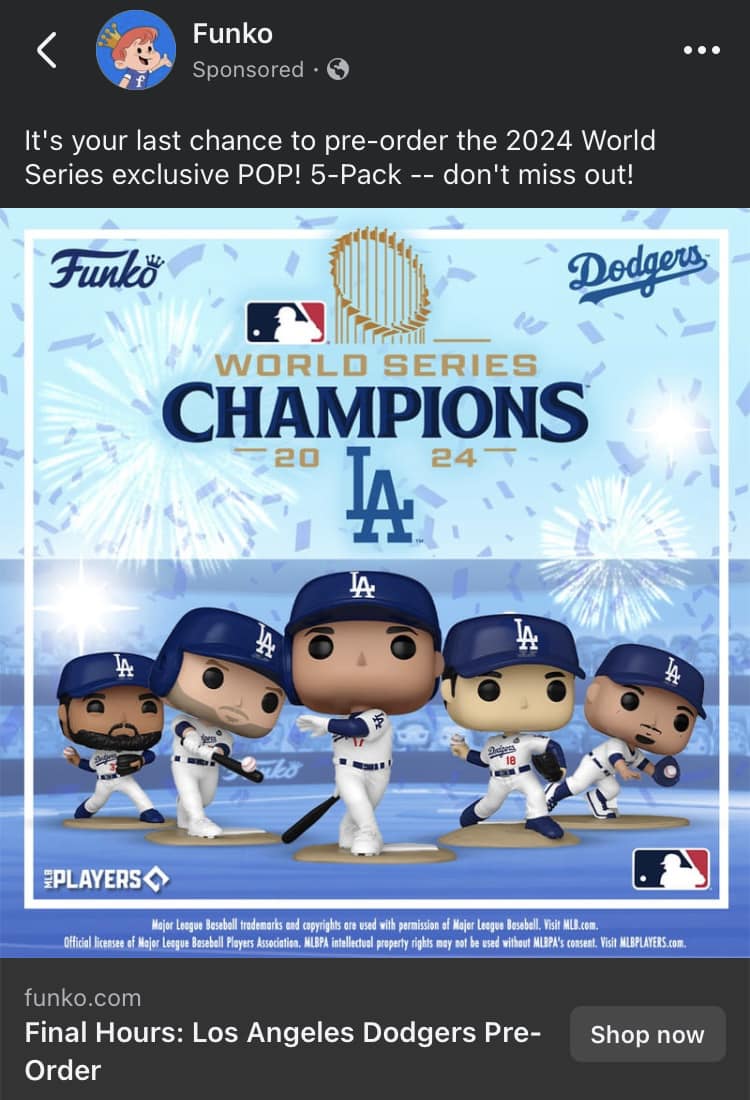 Preorder Now: Dodgers World Series Funko Pop 5-pack at Funko