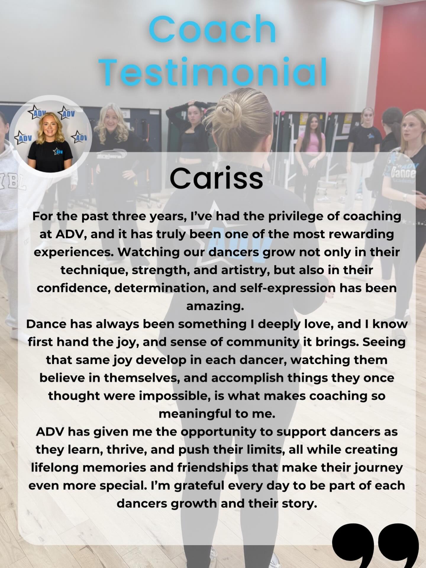ADV - From first steps to major milestones, Coach Cariss has seen our ...