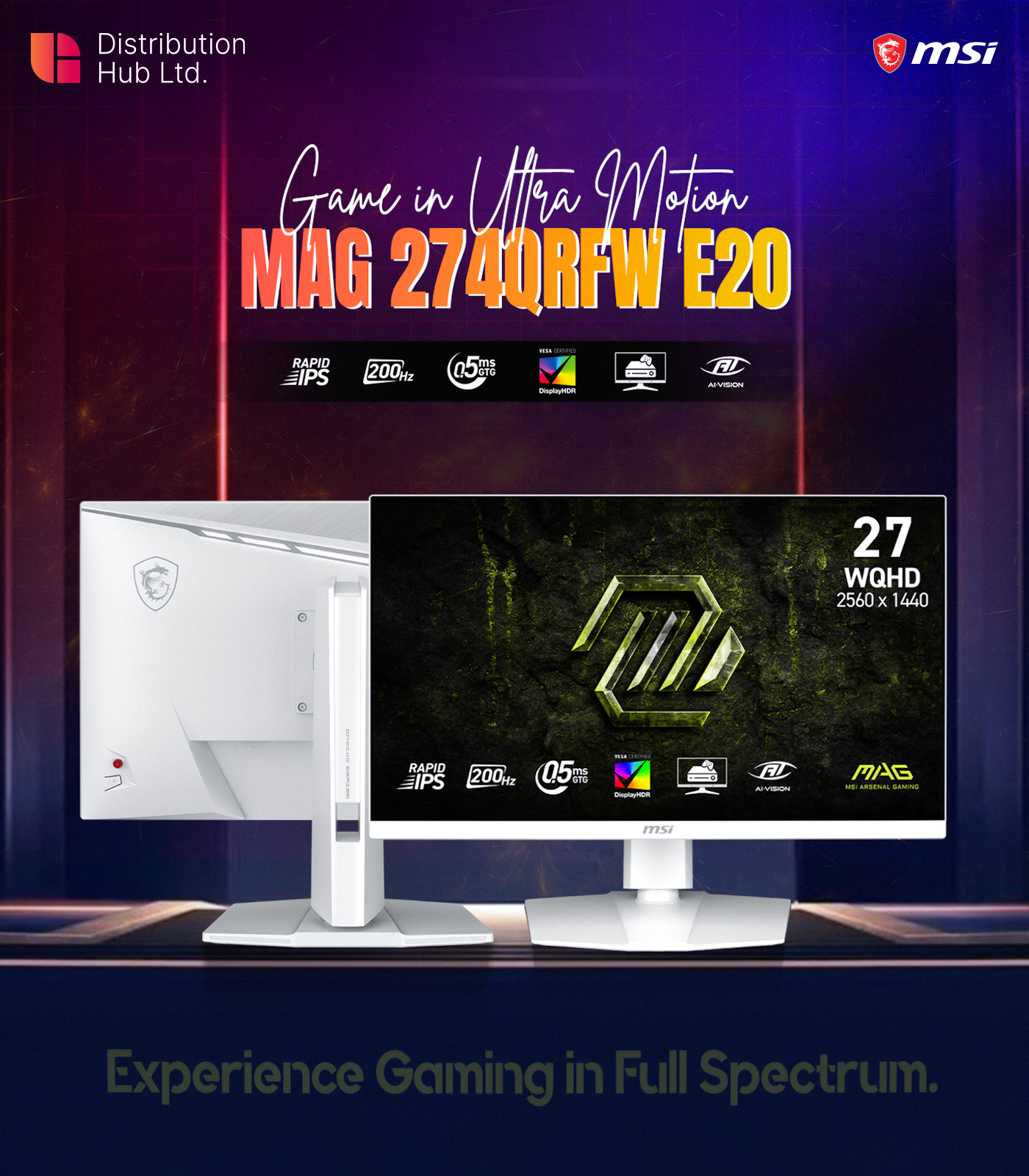 Distribution - 🔥 MSI MAG 274QRFW E20 Gaming Monitor 🔥 Level up your ...