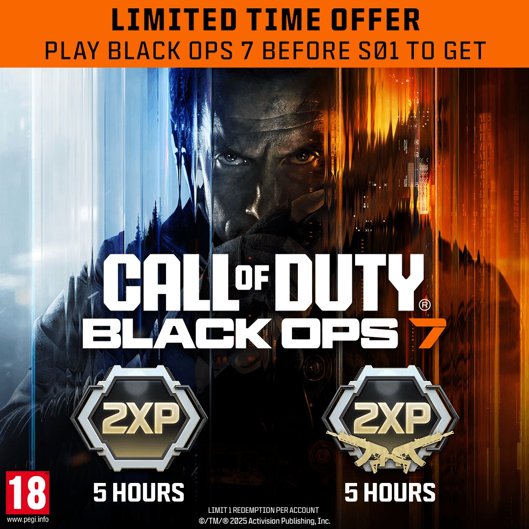💥 Hop into #BlackOps7 before Season 01 and get 5 hours of 2XP and