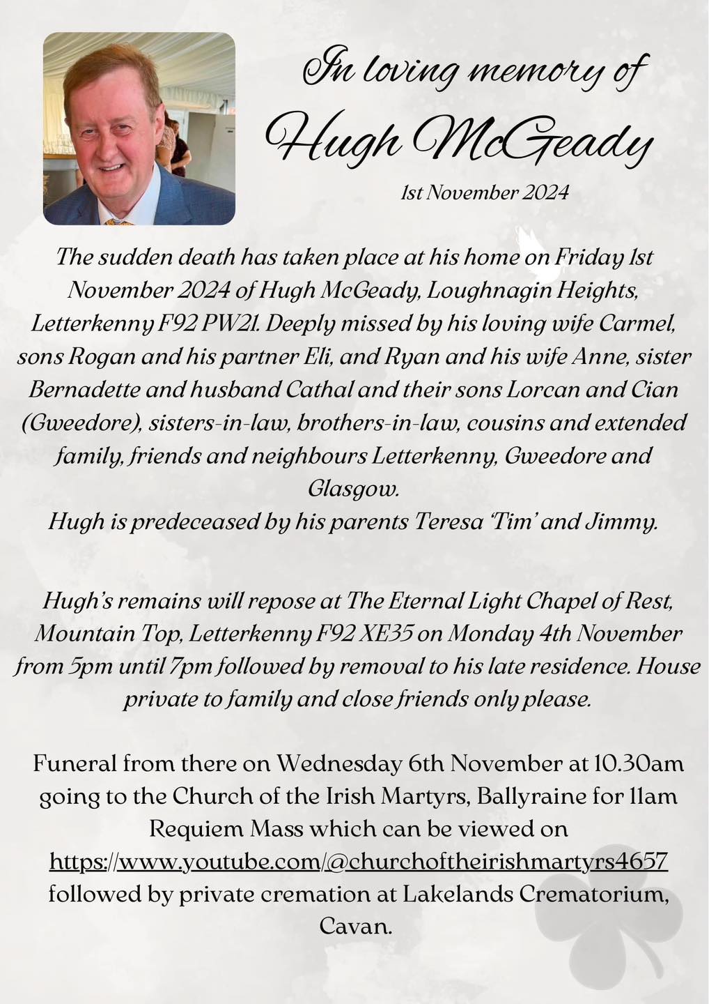 Paróiste Ghaoth Dobhair - Suaimhneas síoraí d’anam uasal 🙏 https://rip ...