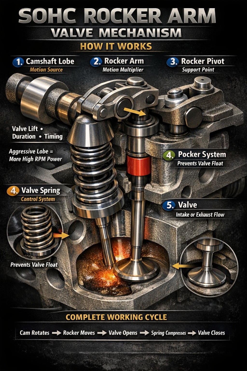 Mechanical - 🎥 SOHC Rocker Arm Valve Mechanism — Short Video Script ...