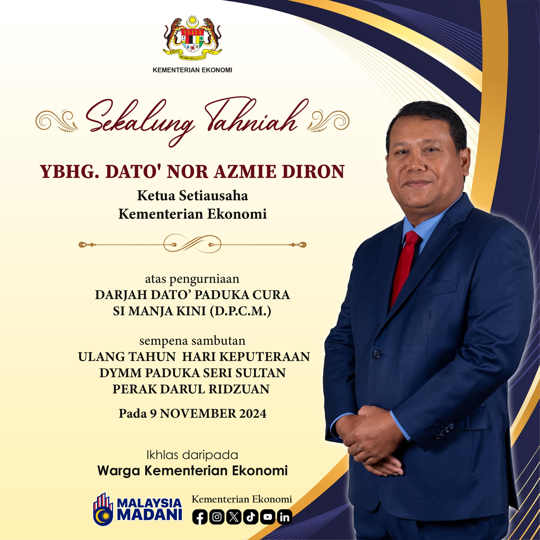 Kementerian - Tahniah diucapkan kepada YBhg. Dato’ Nor Azmie Diron ...