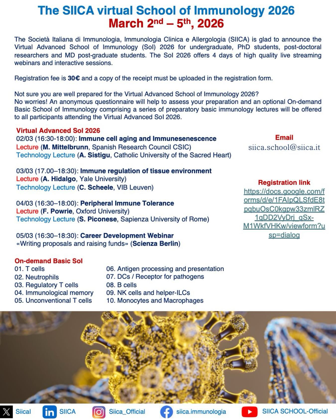 Siica - SIICA is happy to announce the programme of Virtual Advanced # ...