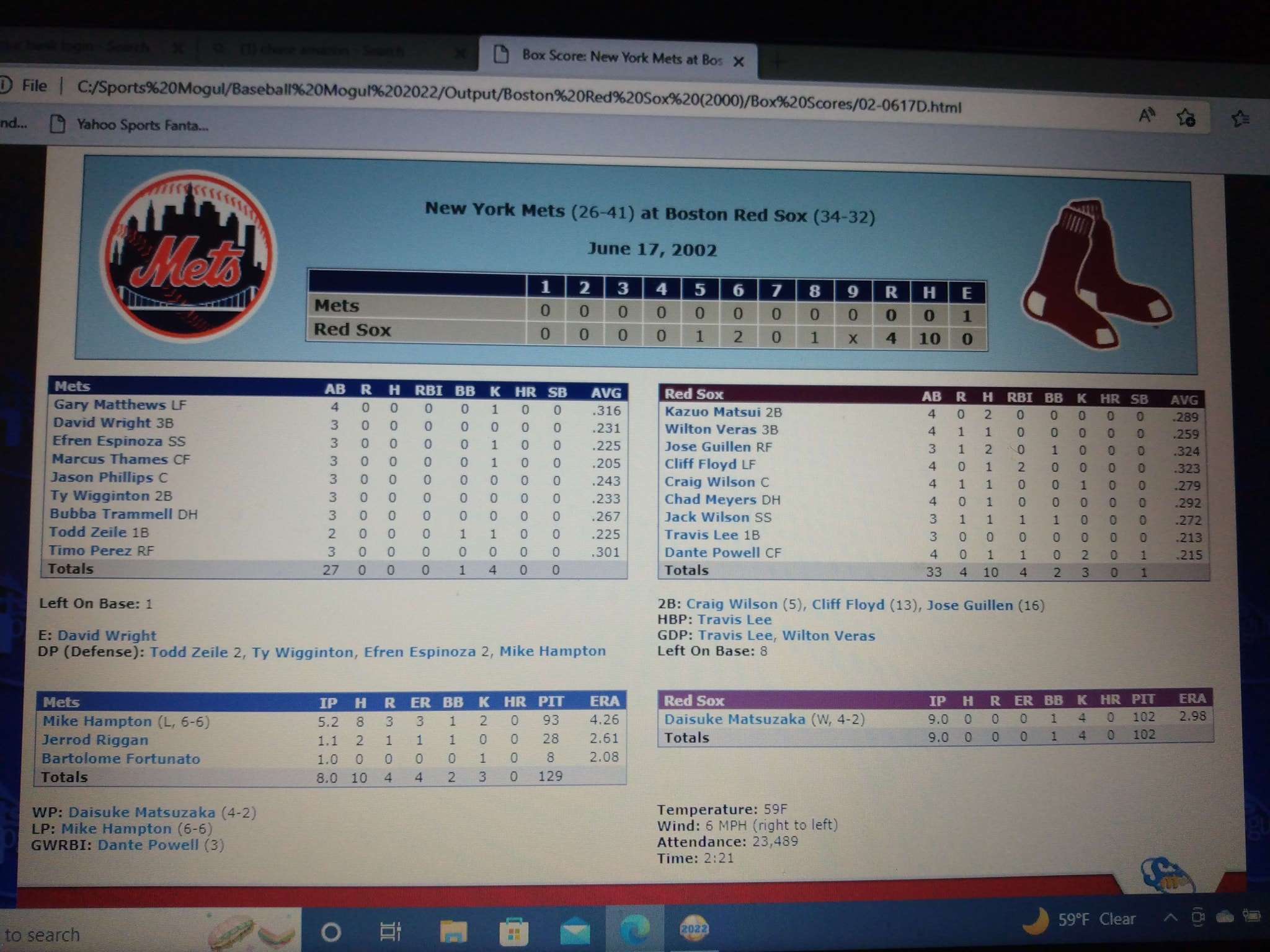Daisuke Matsuzaka back on the mound!