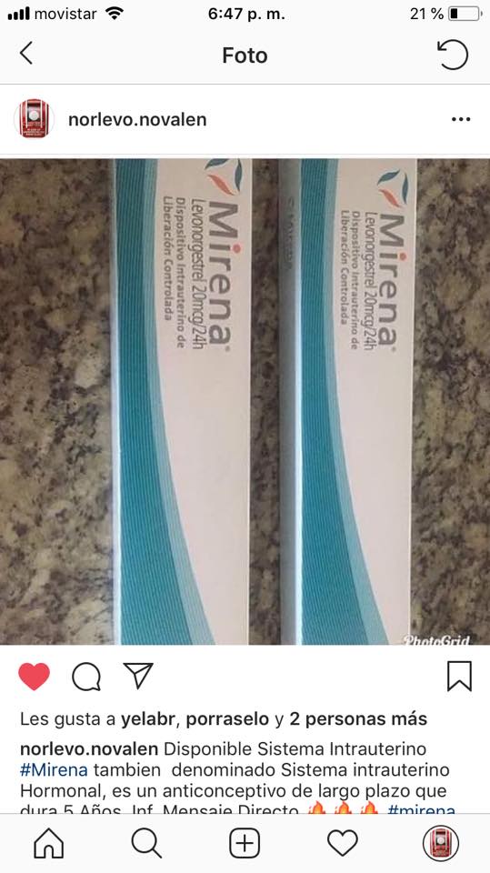 Postinorccs - Disponible Sistema Intrauterino #Mirena... | Facebook