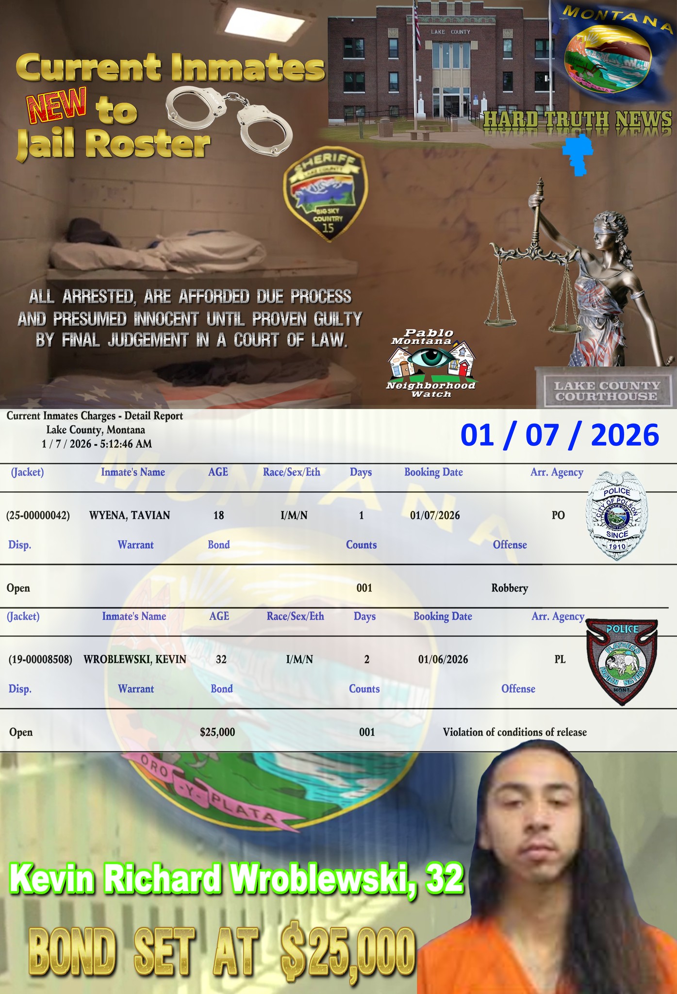 Pablo - New Inmates to Lake County Jail Roster - Jan 7th 2026 - | Facebook