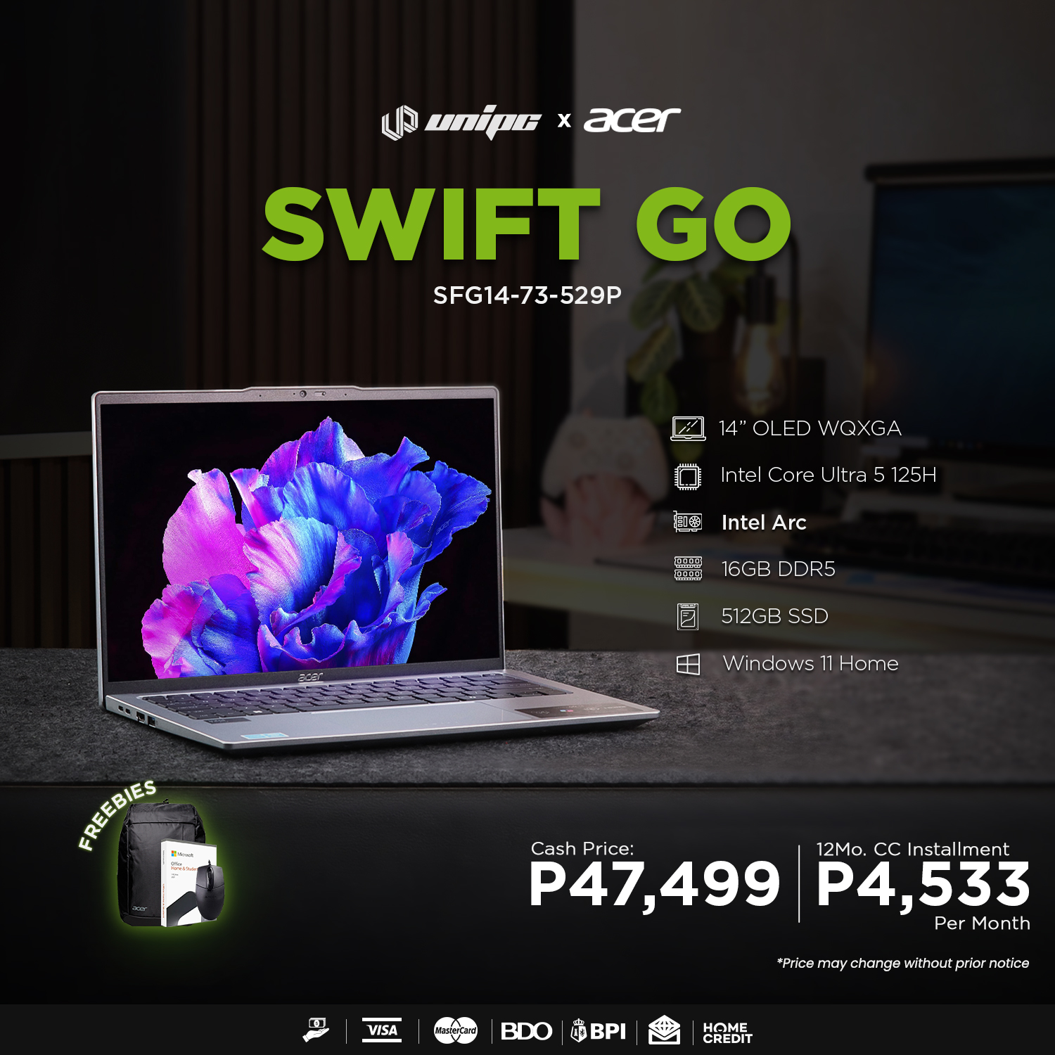 UniPC Cavite - Where OLED meets AI, meet the Acer Swift Go...