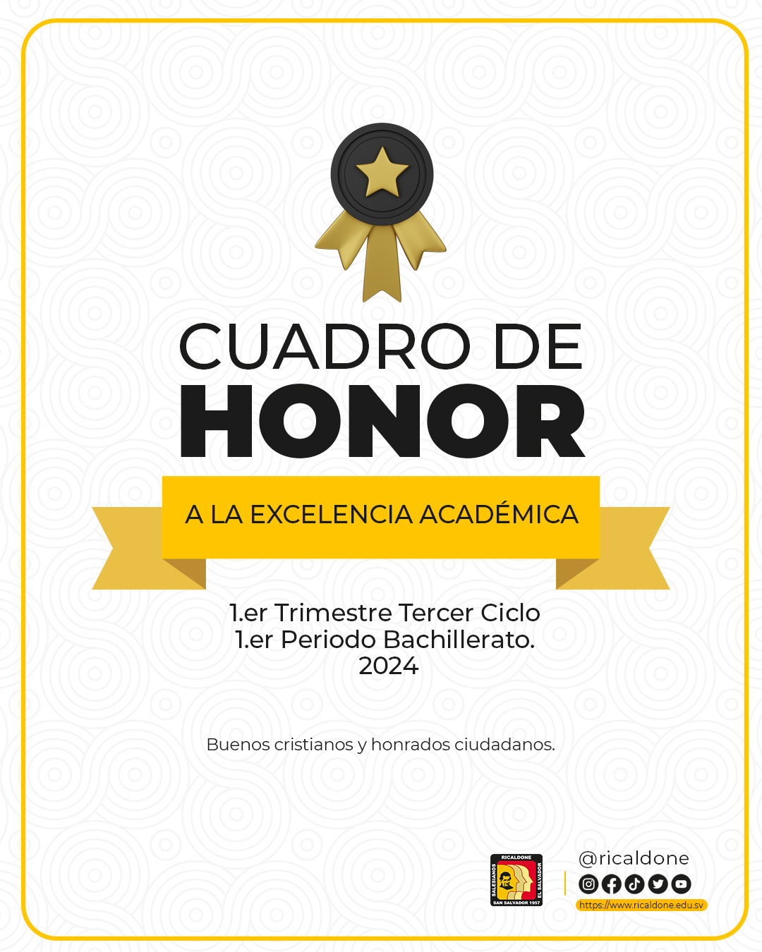 Ricaldone - 🏅Cuadro de Honor 🏅 Muchas felicidades a los estudiantes ...