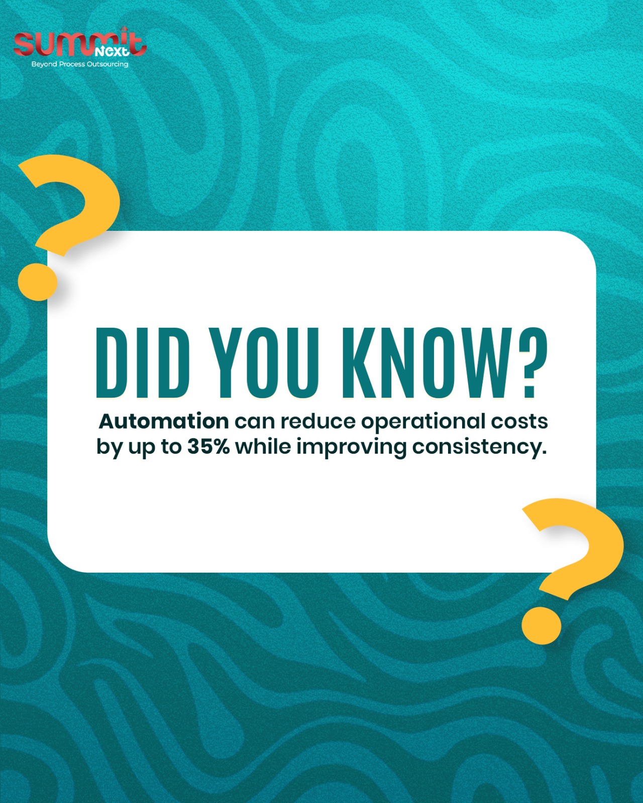 SummitNext - Did you know? Automation isn’t just about... | Facebook