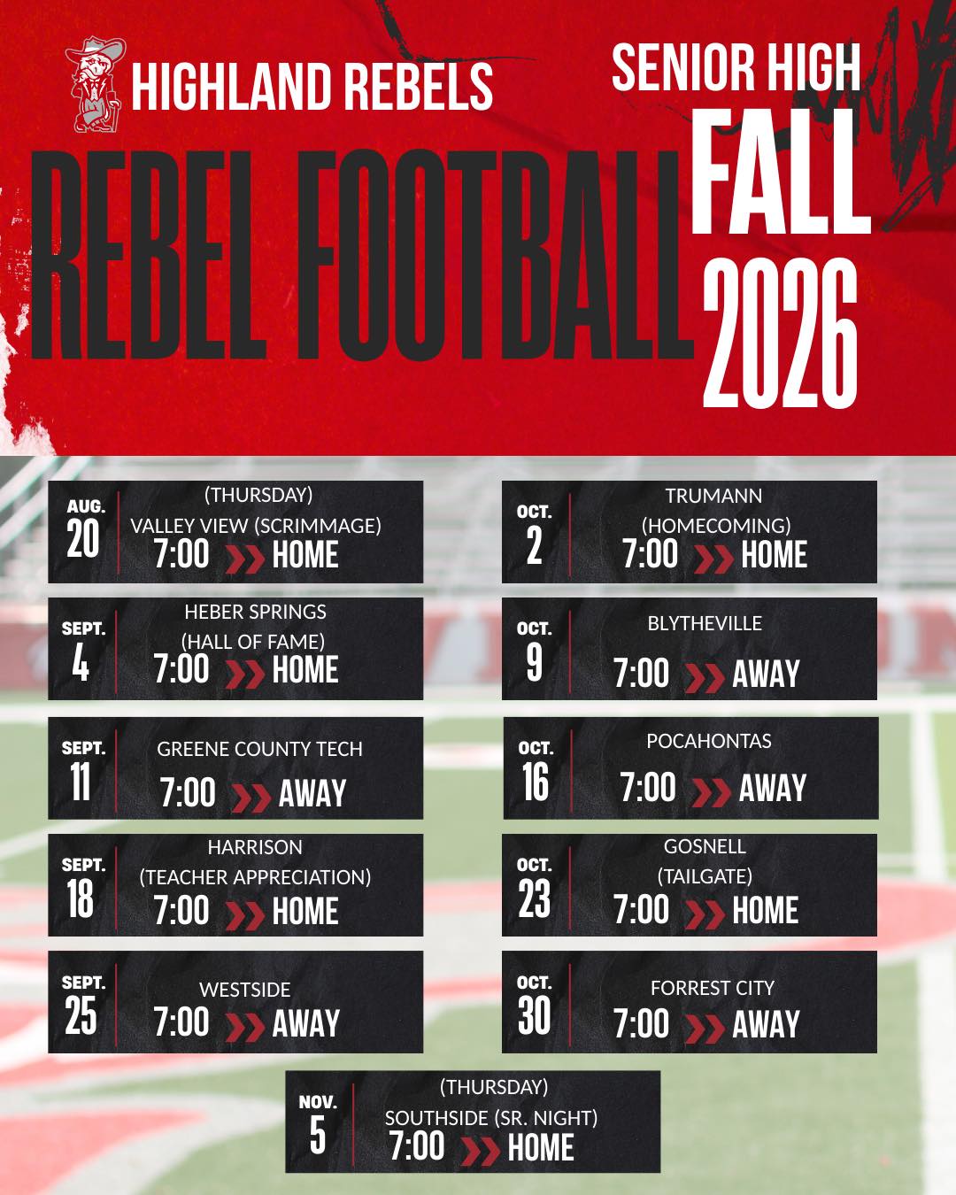 🏈 🔥 Here are the 2026 Rebel... - Highland Rebel Athletics | Facebook