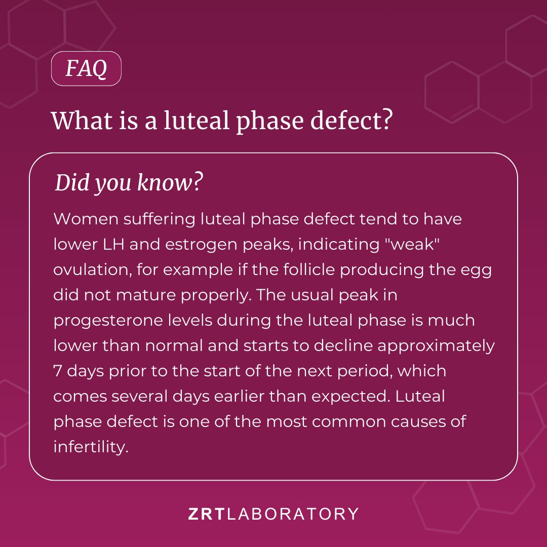 ZRT Laboratory - 🌸 Luteal phase defect is just one of the...