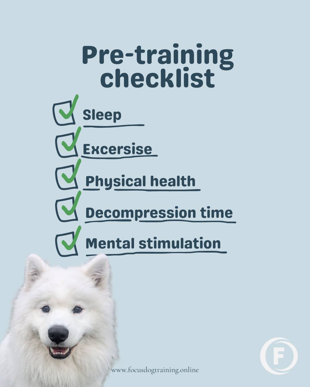 My pre-training checklist! Why is... - Focus Dog Training | Facebook
