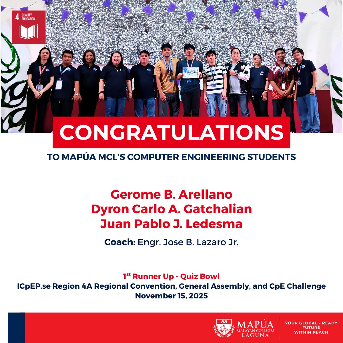 Congratulations to Mapúa... - Mapúa Malayan Colleges Laguna | Facebook