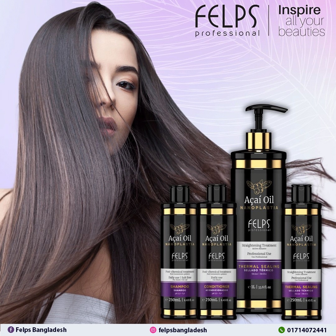 Traitement Lissant Felps Nanoplastia à L'açaí - 1L, Sans Formaldéhyde - Neuf