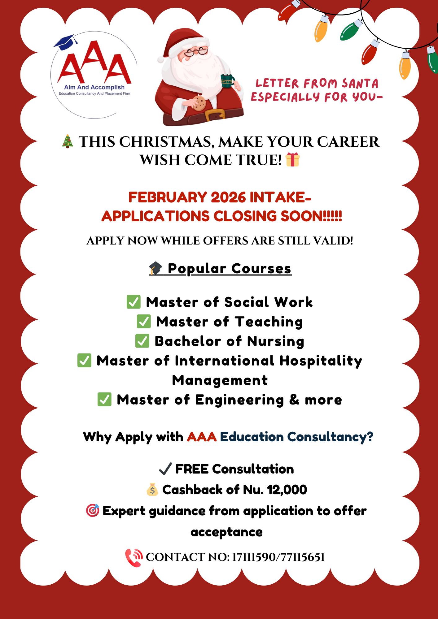 AAA - February 2026 Intake – Applications Closing Soon! Limited seats ...