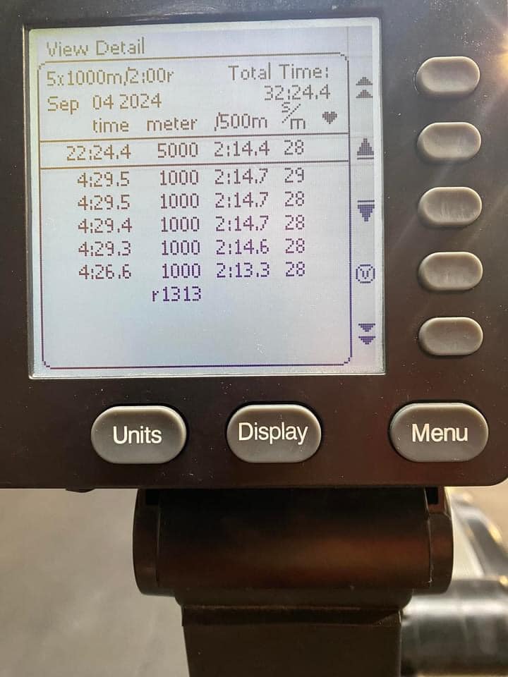 Rowing interval training leads to personal best time