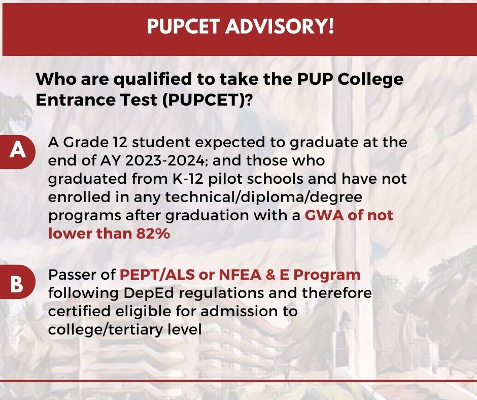 📣PUPCET ANNOUNCEMENT📣 Kindly revisit your iApply account and finalize ...