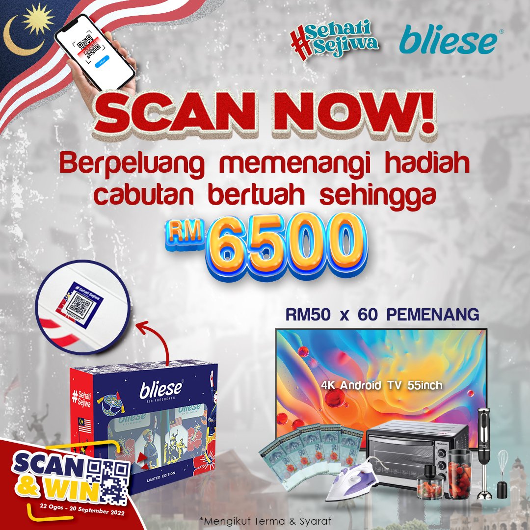 Bliese - DAH DAPATKAN #SEHATISEJIWA EDISI MERDEKA? 🇲🇾 JOM GORES & SCAN ...