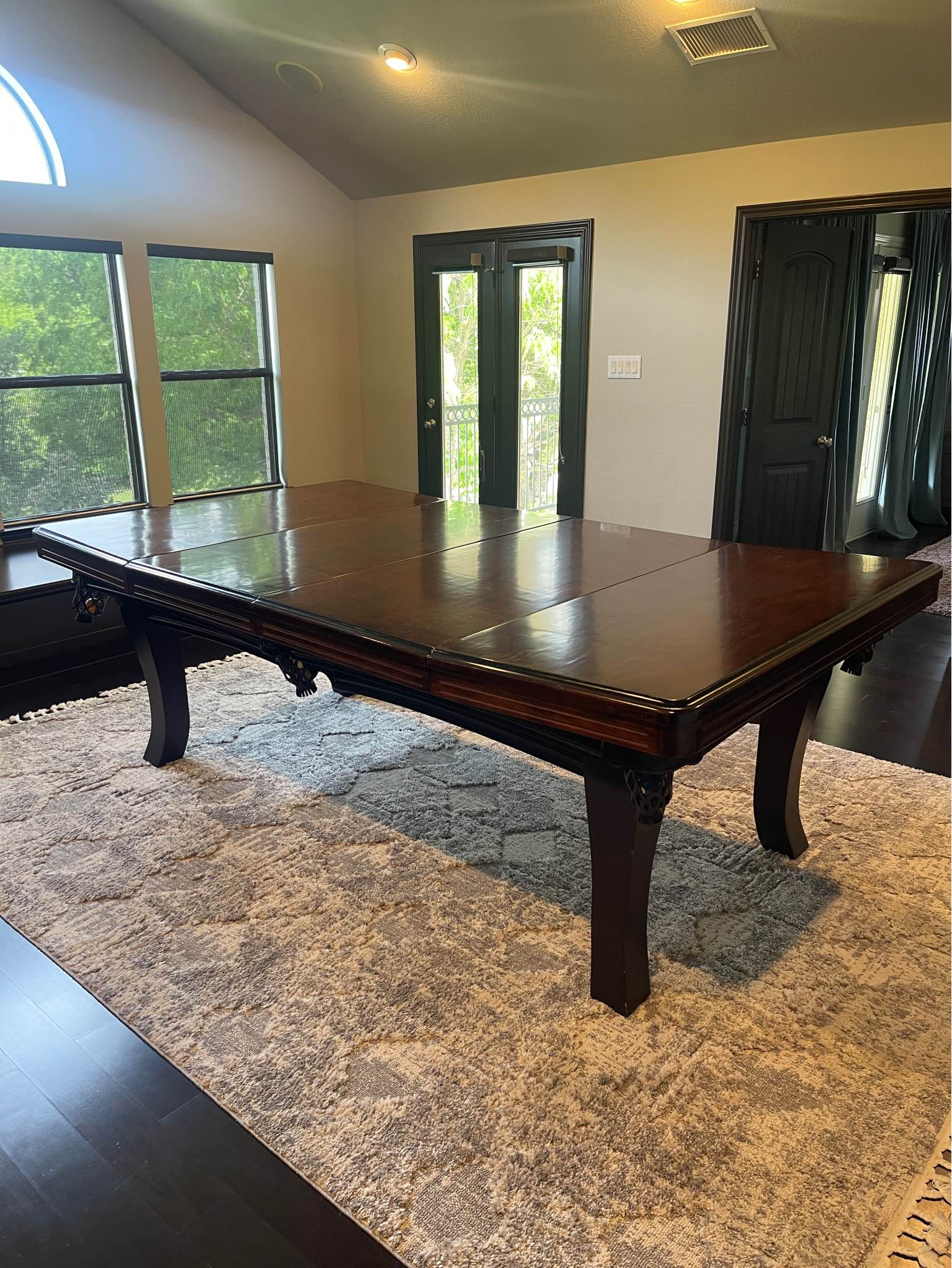 8ft Pool Table + Dining Table Topper + Cues, Balls, Brushes, etc ...